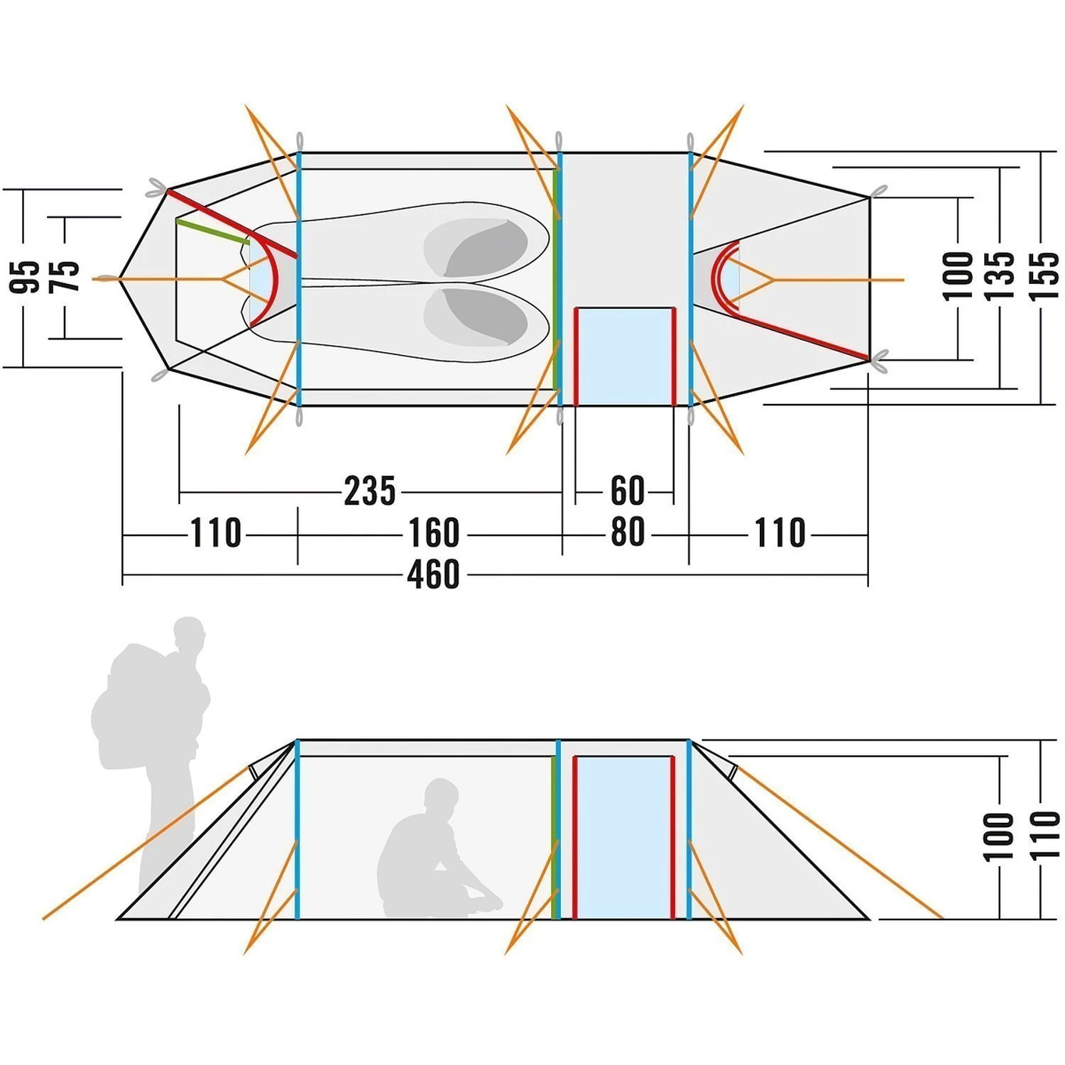 Tatonka Alaska 2.235 PU 2 Zelt (light-olive) 5 Tatonka Alaska 2.235 PU 2 Zelt (light-olive) – Bild 3