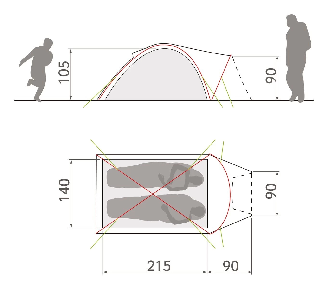 Vaude Campo Compact XT 2P Zelt (chute-green) 6 Vaude Campo Compact XT 2P Zelt (chute-green) – Bild 4