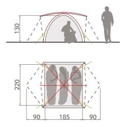 Outdoor Ausrüstung 5 Outdoor Ausrüstung -Outdoor Ausrüstung Vaude Campo Grande 3 4P Zelt chute green D 14225 459 Bild 2