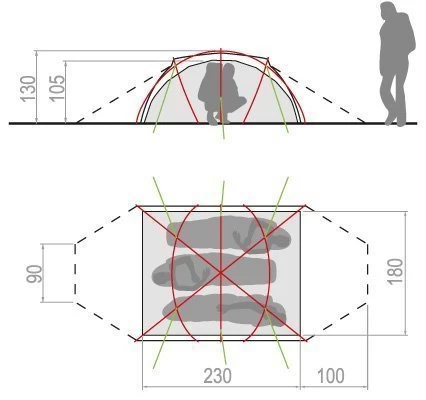 Vaude Power Sphaerio 3P Zelt (orange) 4 Vaude Power Sphaerio 3P Zelt (orange) – Bild 2