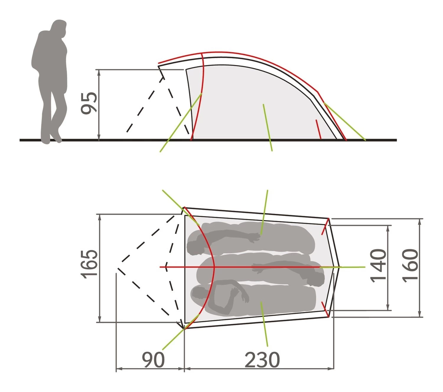 Vaude Taurus 3P Zelt (mossy-green) 5 Vaude Taurus 3P Zelt (mossy-green) – Bild 3